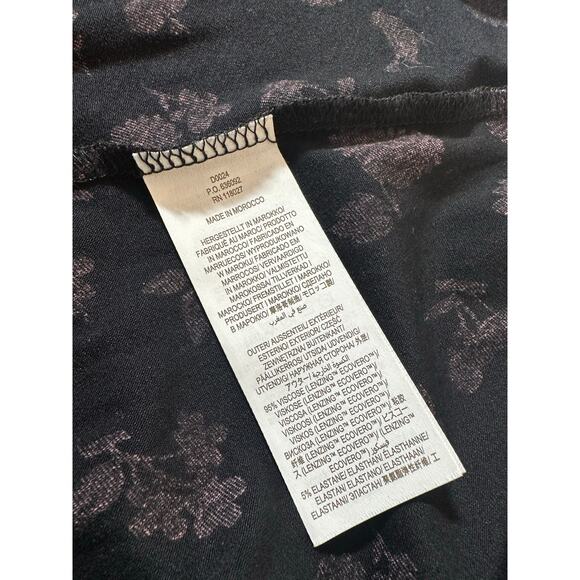 Boden V-Neck Puff Sleeve Graphic Floral Size 4 Midi Dress EUC Jersey Knit - Picture 4 of 7